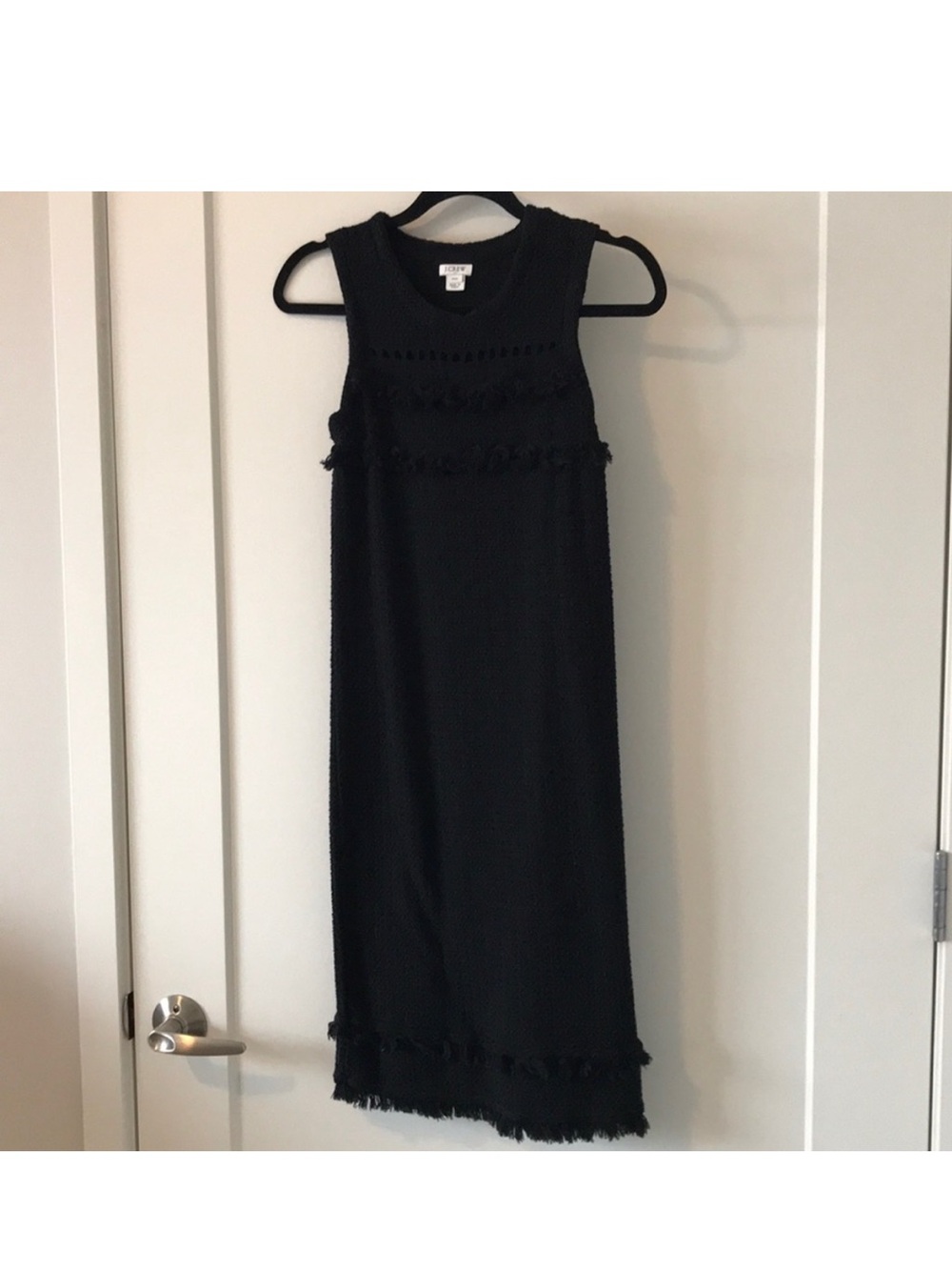 J.Crew Fringe Midi Sleeveless Dress Black